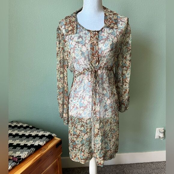 Stella McCartney Sheer Floral Mini Dress Size 40 Made in Italy - Picture 1 of 8